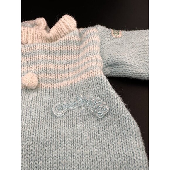 CPK Cabbage Patch Kids Vtg Baby Bean Butt BBB Blue Knit Sleeper Outfit RARE - Picture 4 of 10